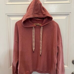 Aerie Dusty Rose Ribbed Hoodie Size Medium